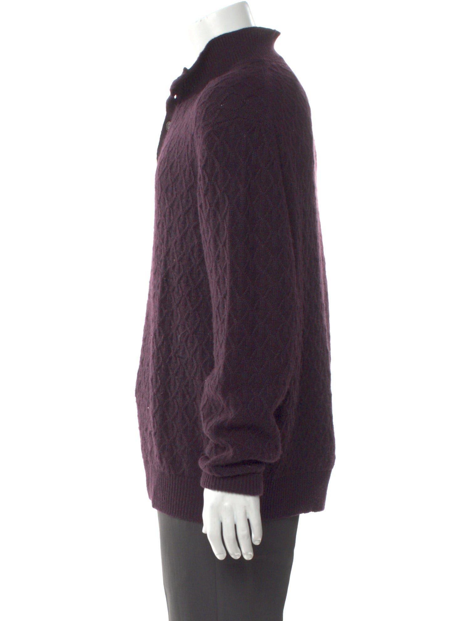 Brioni Cashmere Mock Neck Polo Sweater