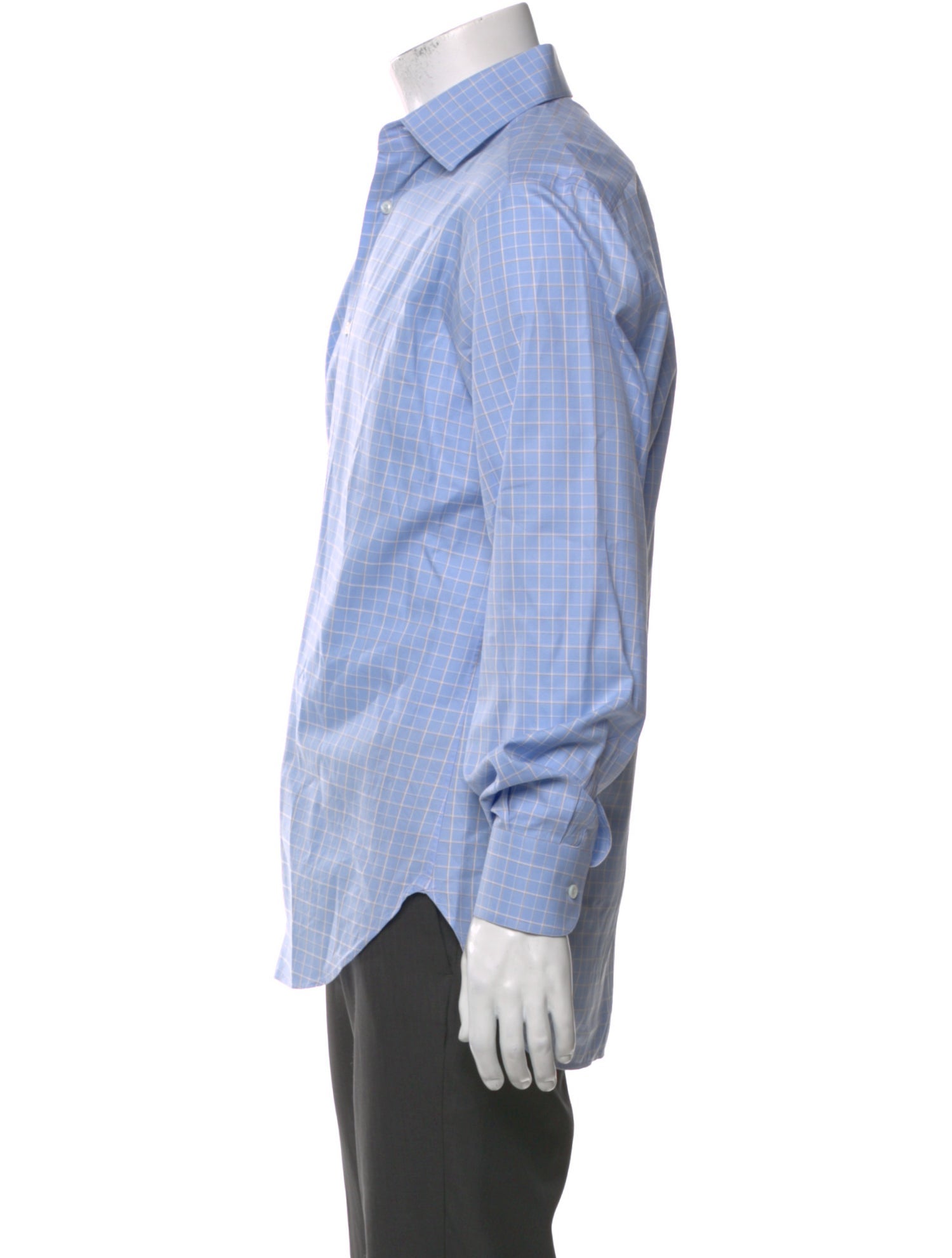Brioni Plaid Print Long Sleeve Dress Shirt