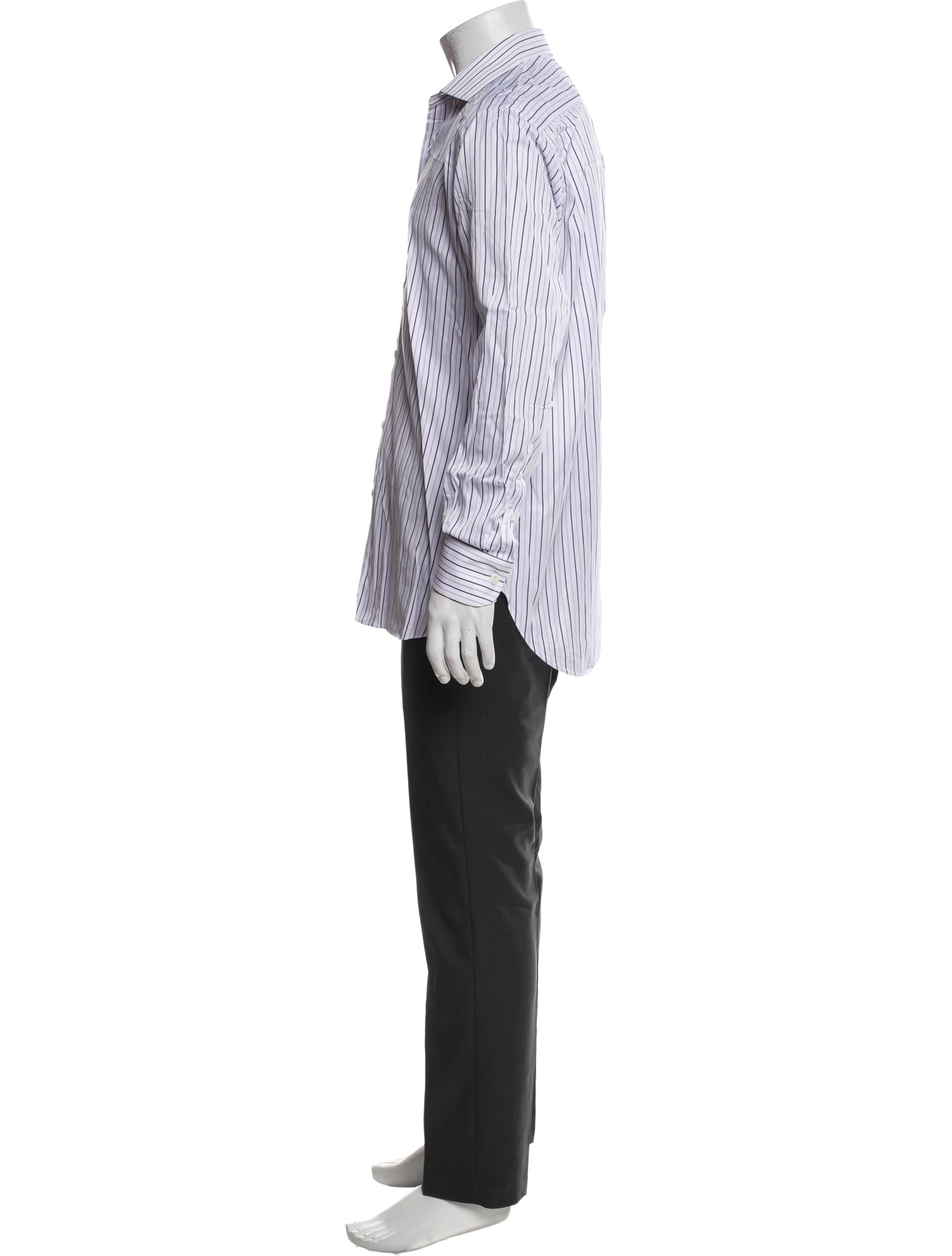 Brioni Striped Long Sleeve Dress Shirt