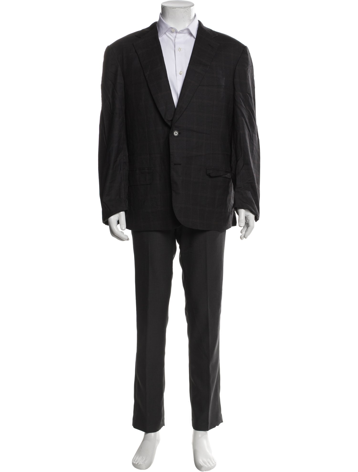 Brioni Wool Plaid Print Two-Piece Blazer