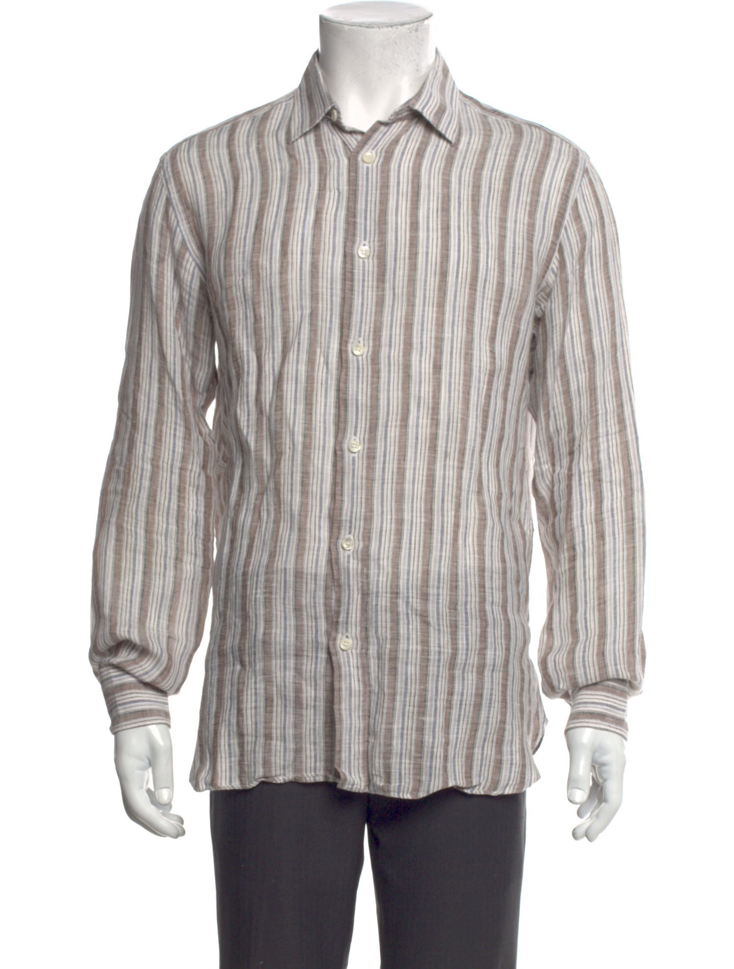 Brioni Linen Striped Shirt