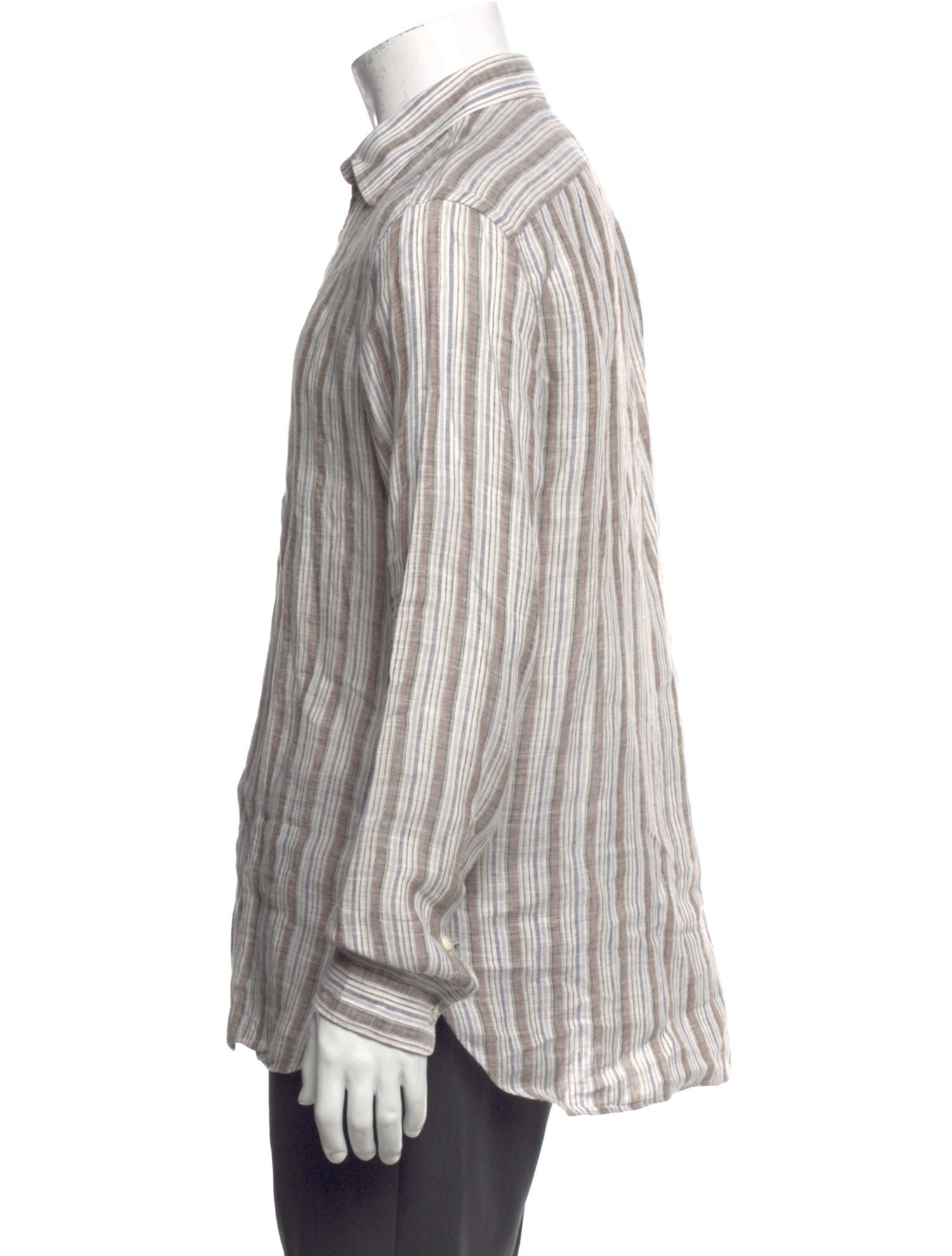 Brioni Linen Striped Shirt