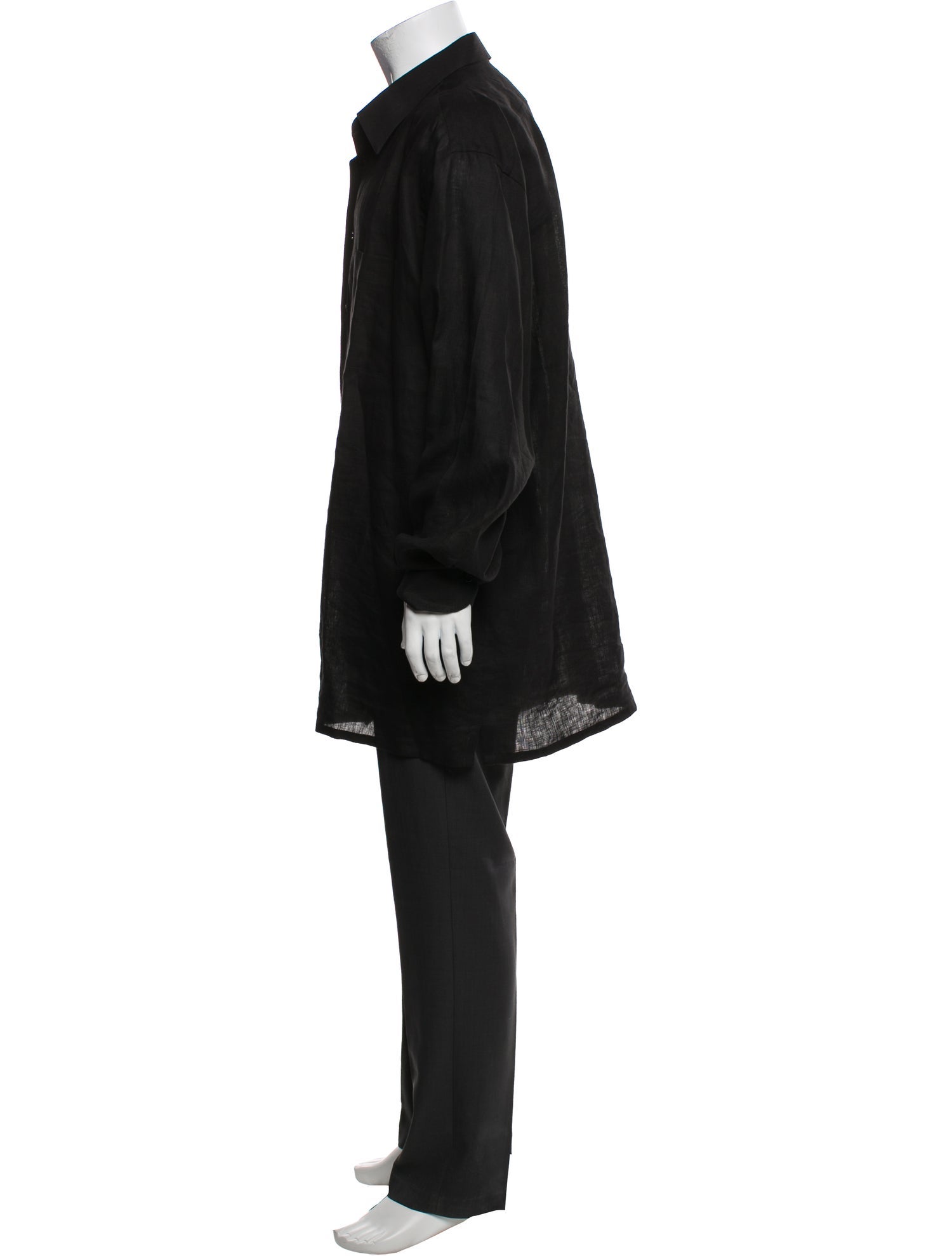 Brioni Linen Long Sleeve Tuxedo Shirt
