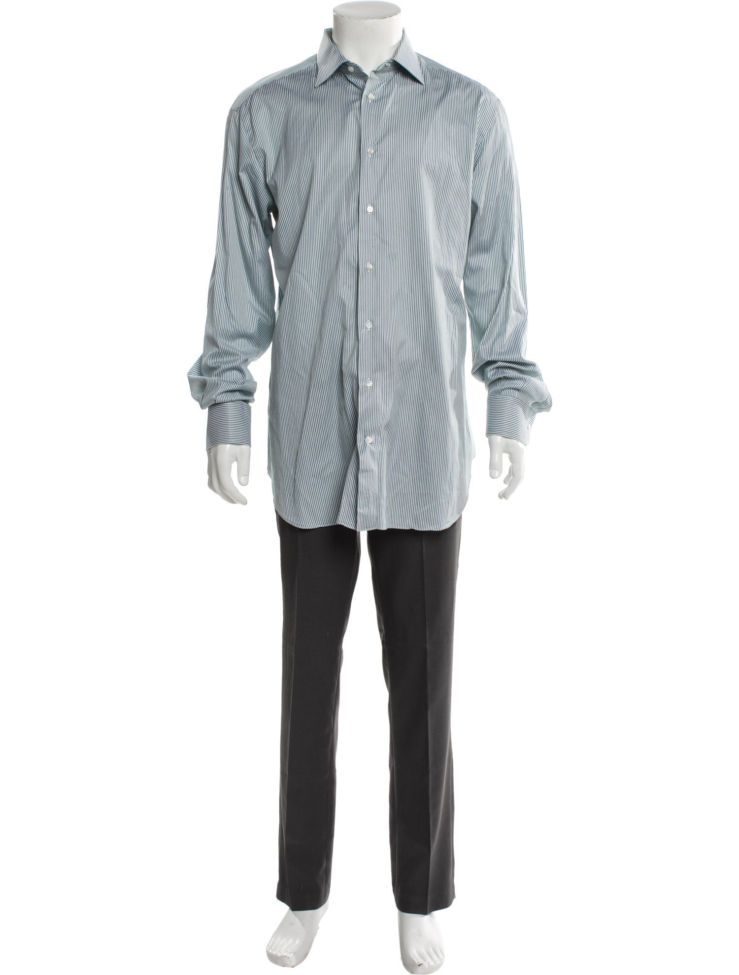 Brioni Striped Long Sleeve Dress Shirt
