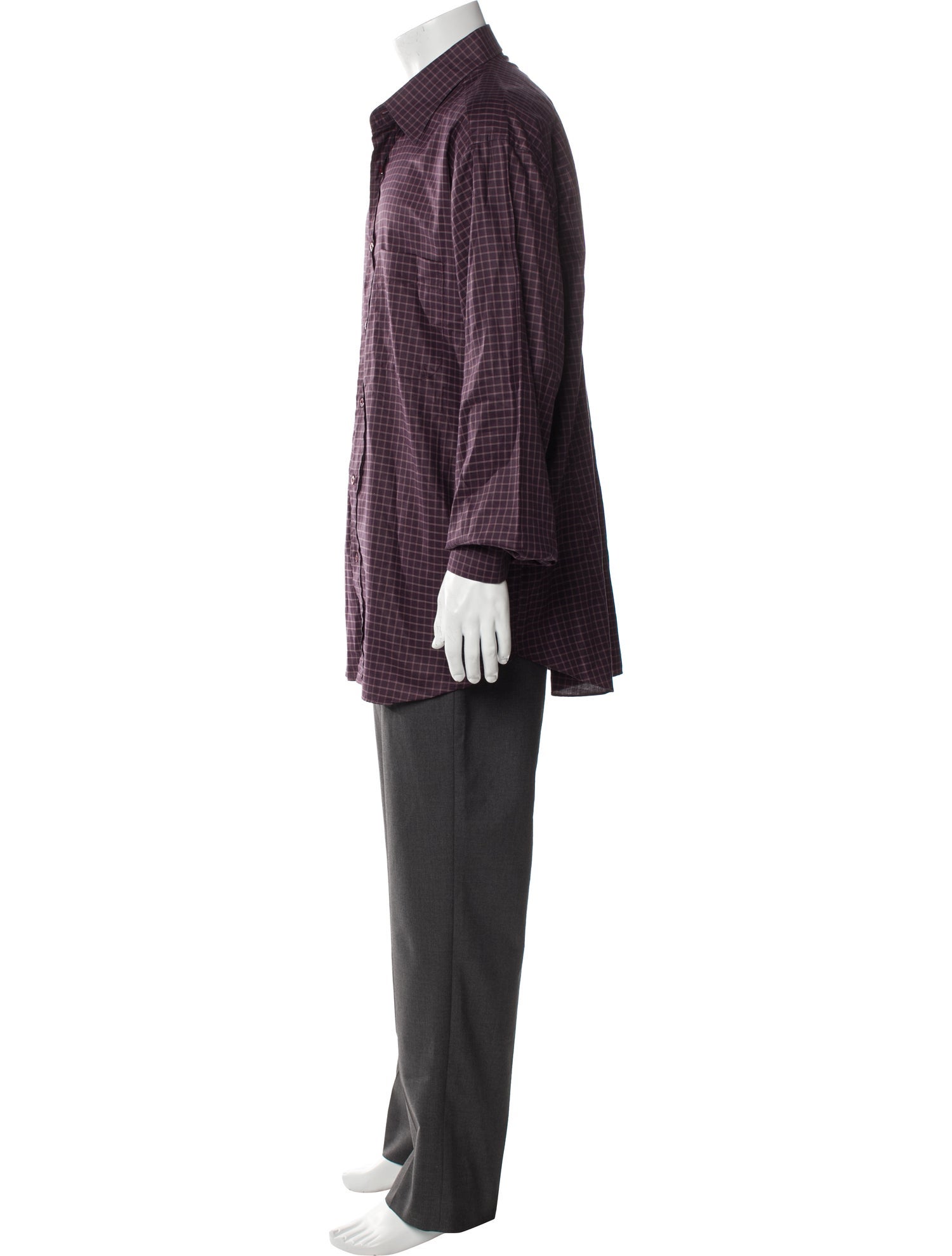 Brioni Plaid Print Long Sleeve Shirt