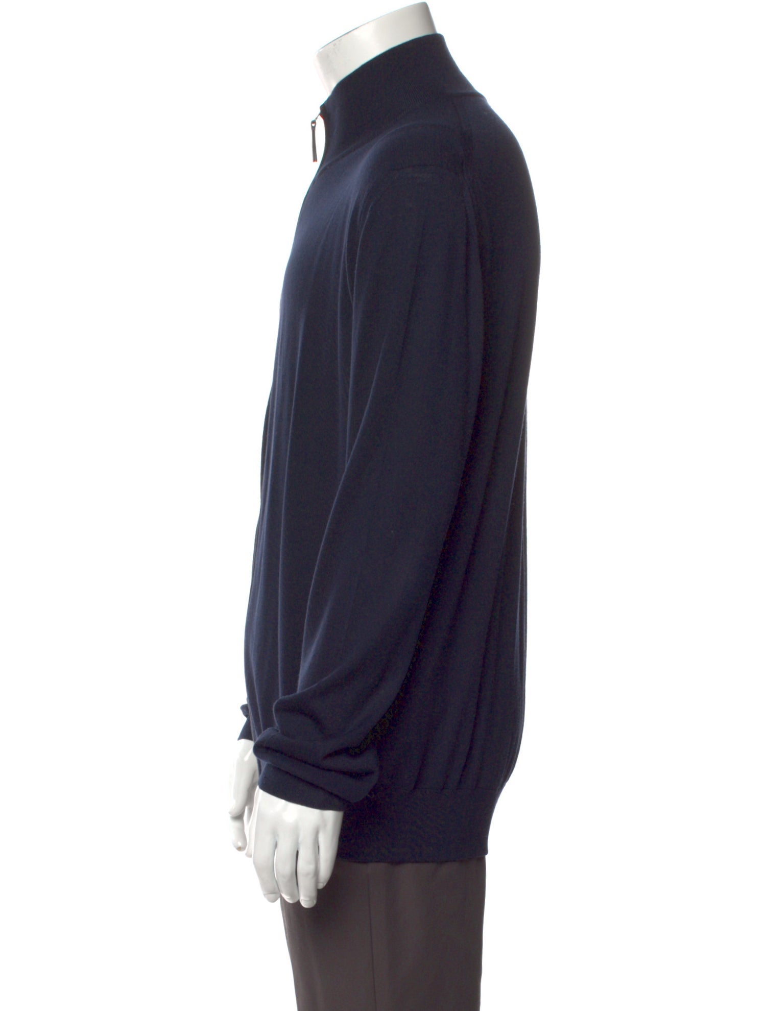 Brioni Wool Mock Neck Cardigan