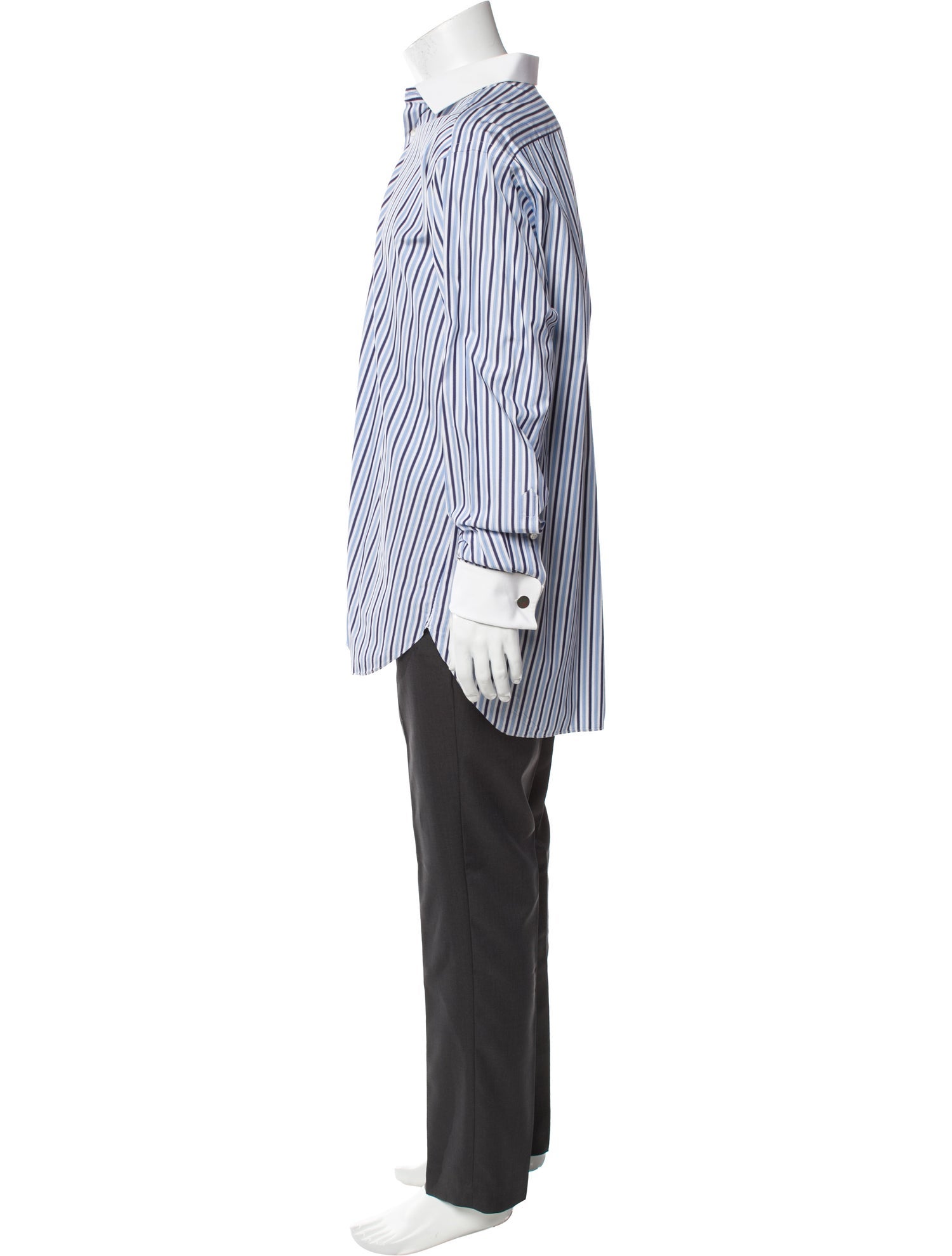 Brioni Striped Long Sleeve Dress Shirt