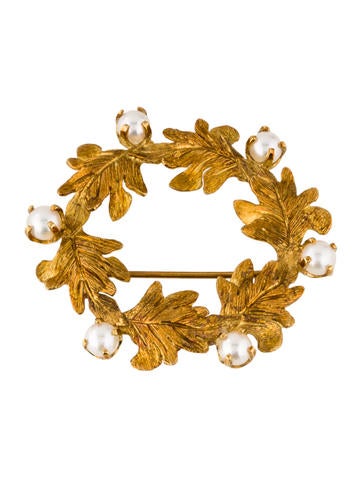 18K Pearl Garland Brooch