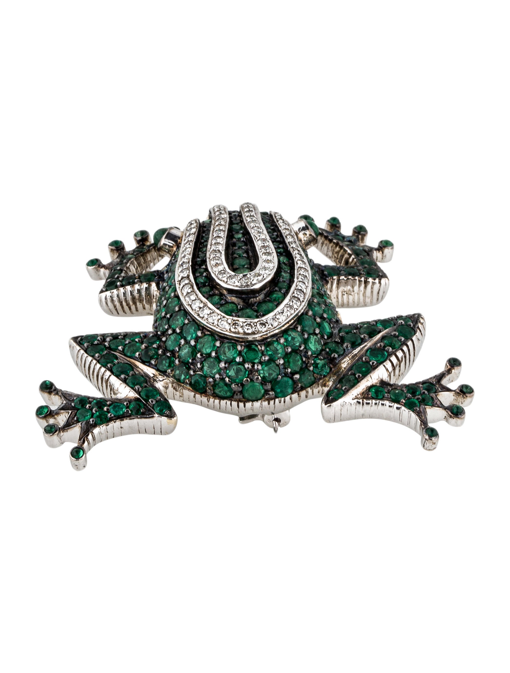 18K Emerald & Diamond Frog Brooch Brooches BROOC20847 The RealReal