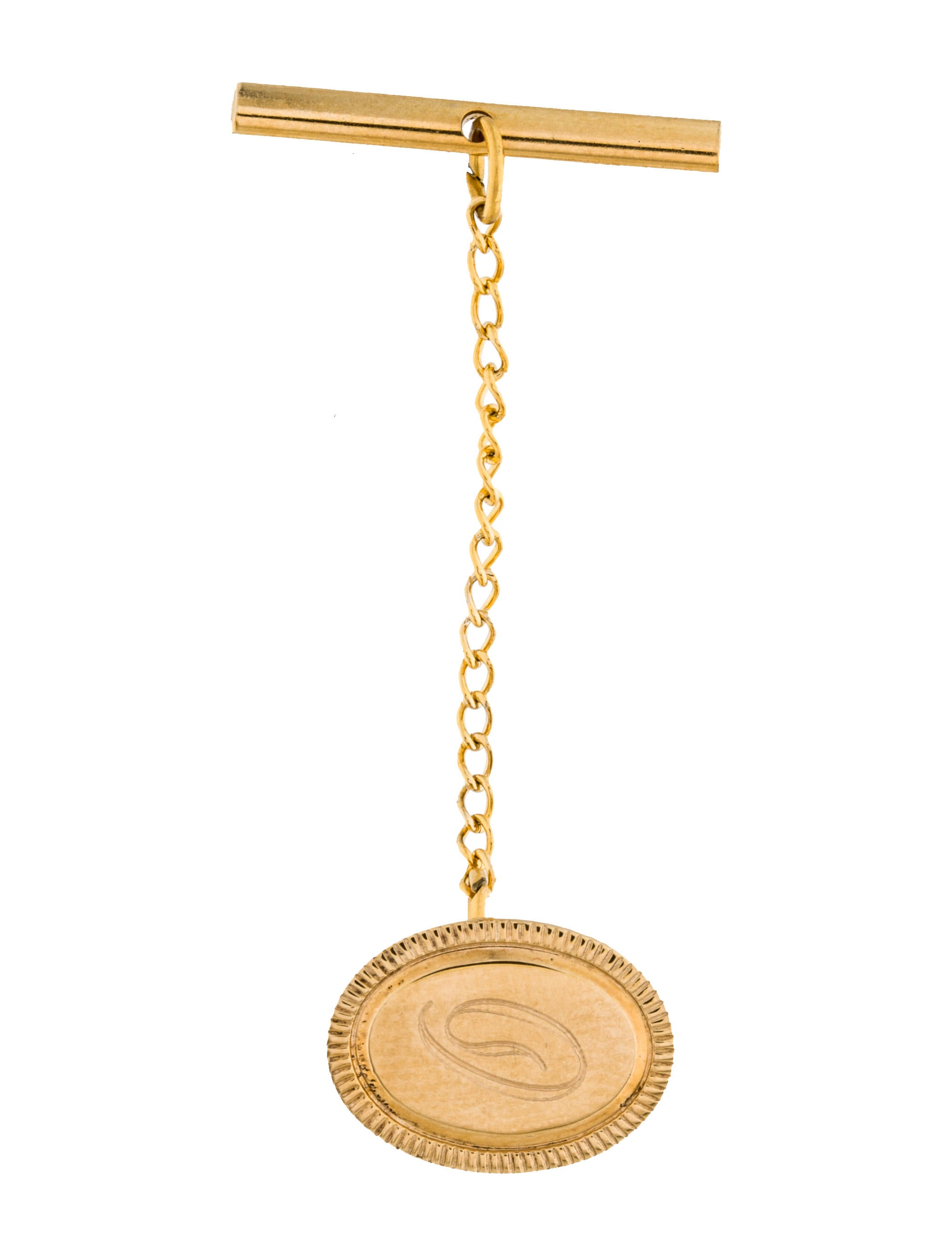 Brooch 14K Engraved Tie Pin