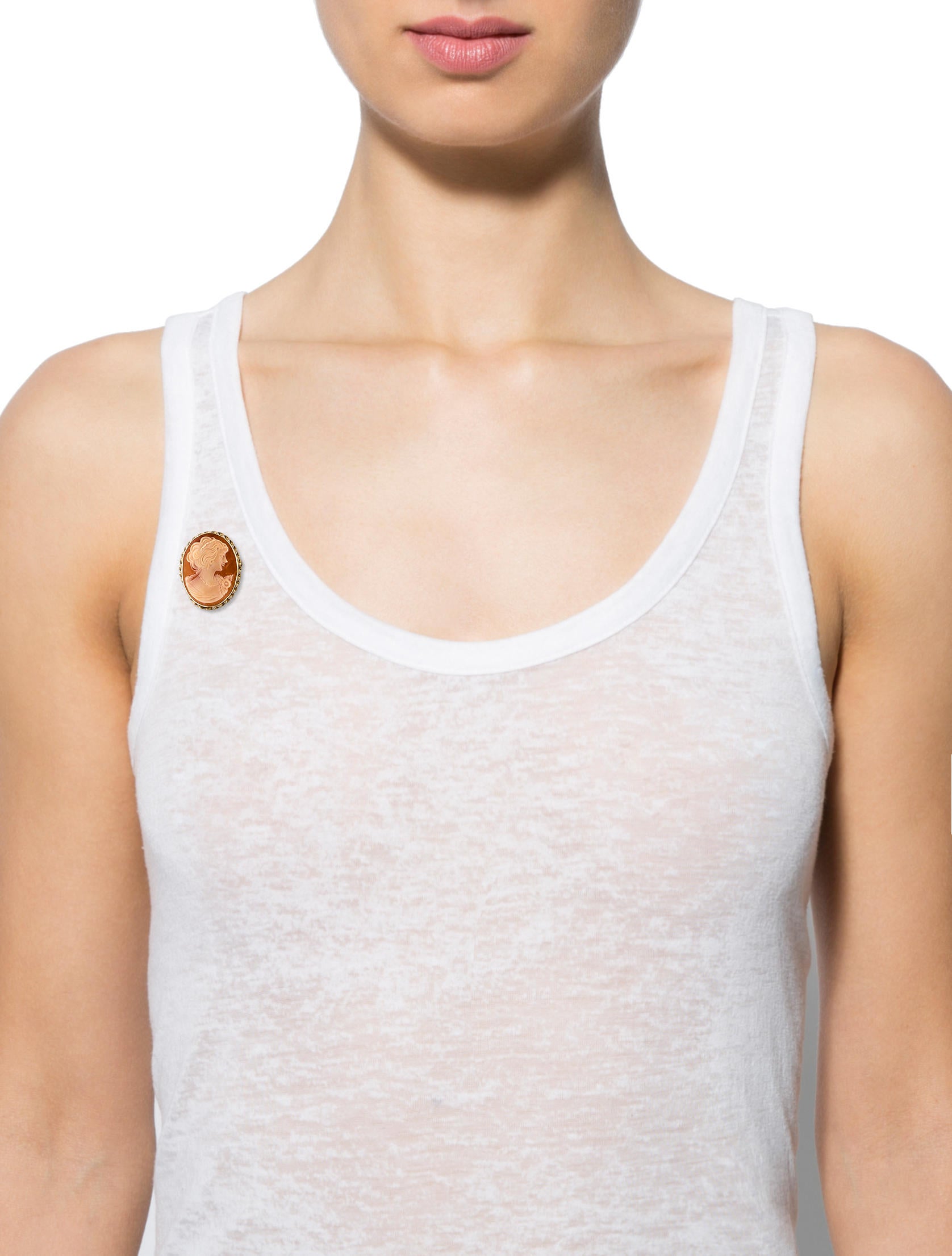 Brooch 14K Shell Cameo Brooch