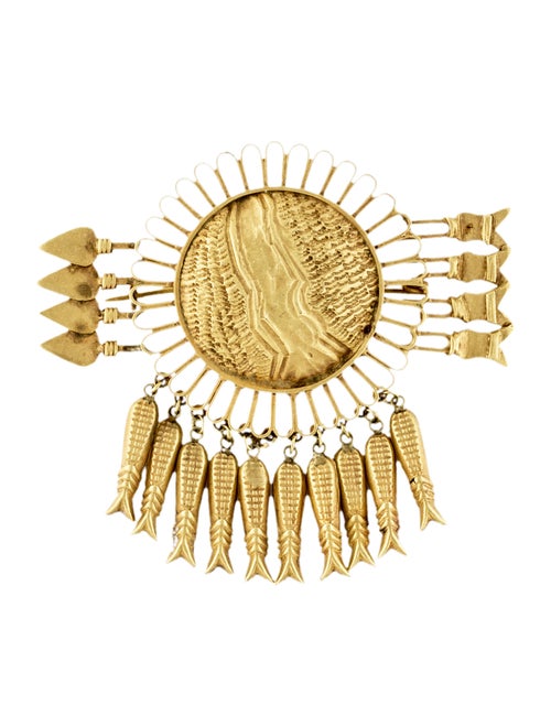 18K Arrow & River Brooch yellow