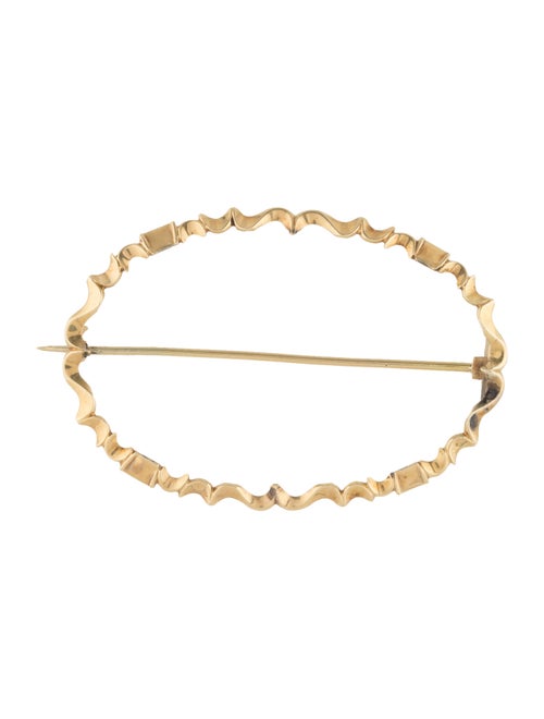 14K Oval Brooch yellow