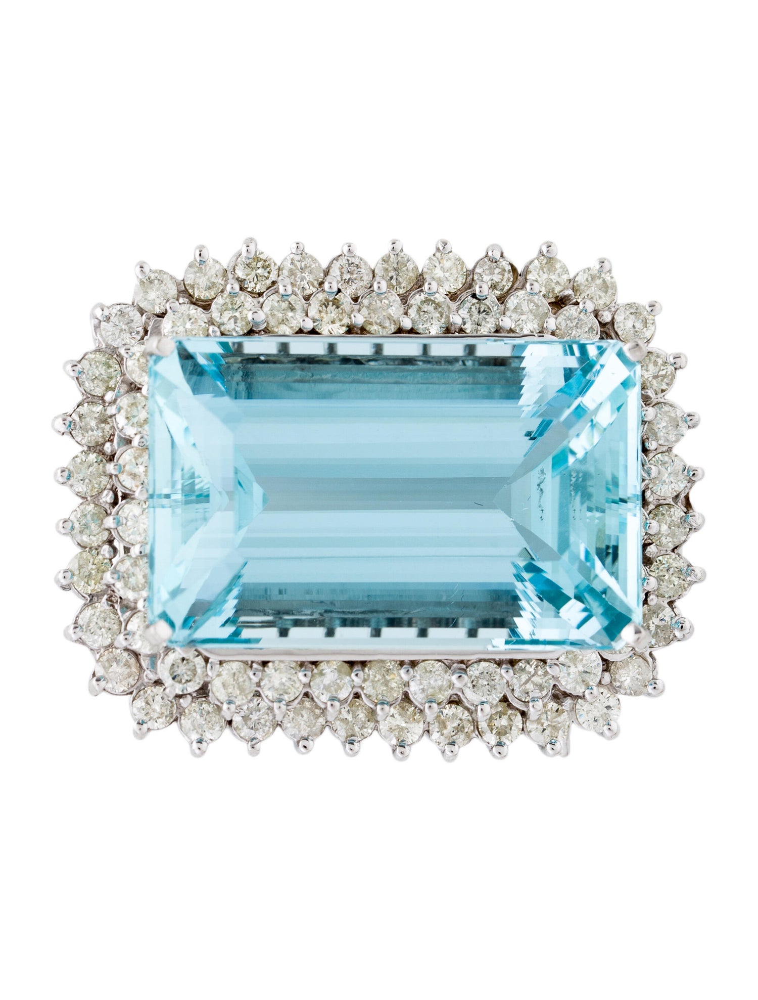 Brooch 14K 53.51ct Aquamarine & Diamond Pendant Brooch - Brooches