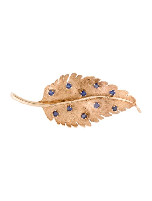 Brooch 14K Sapphire Leaf Brooch rose