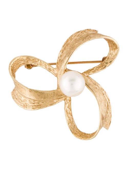 Brooch 14K Pearl Brooch yellow