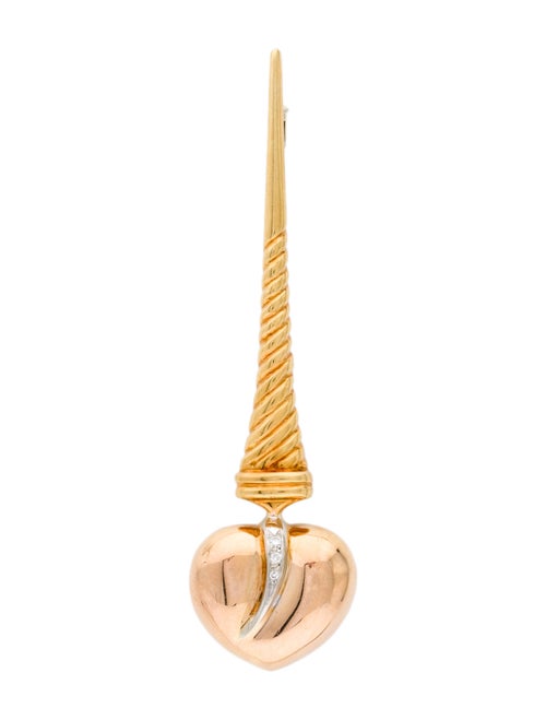 18K Diamond Brooch Rose