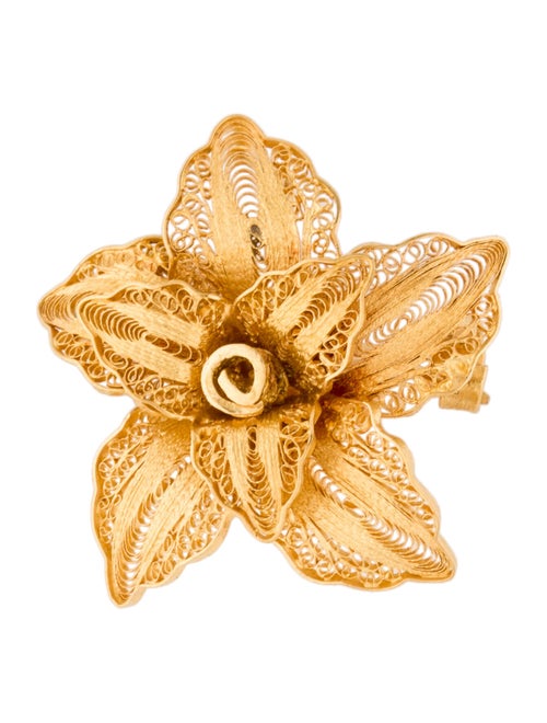 Brooch Floral Pin Brooch yellow