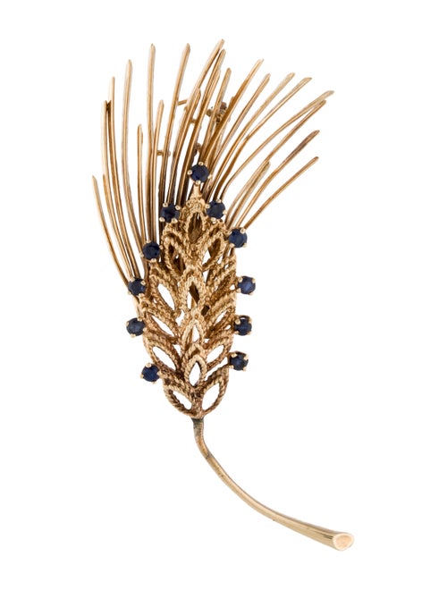 Brooch 14K Sapphire Wheat Brooch yellow