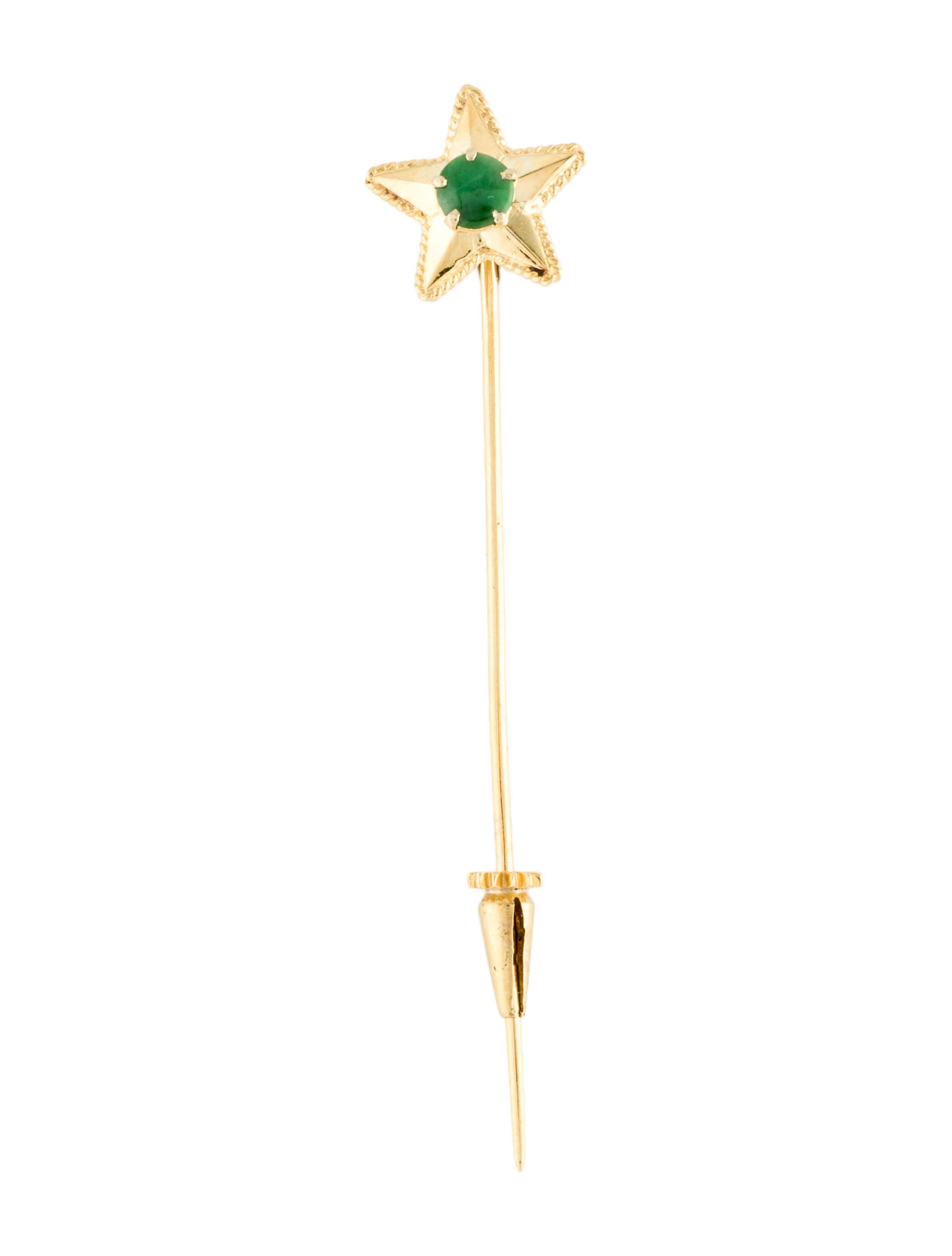Brooch 14K Comedy & Tragedy Theater Mask Stick Pin 14K Yellow Gold
