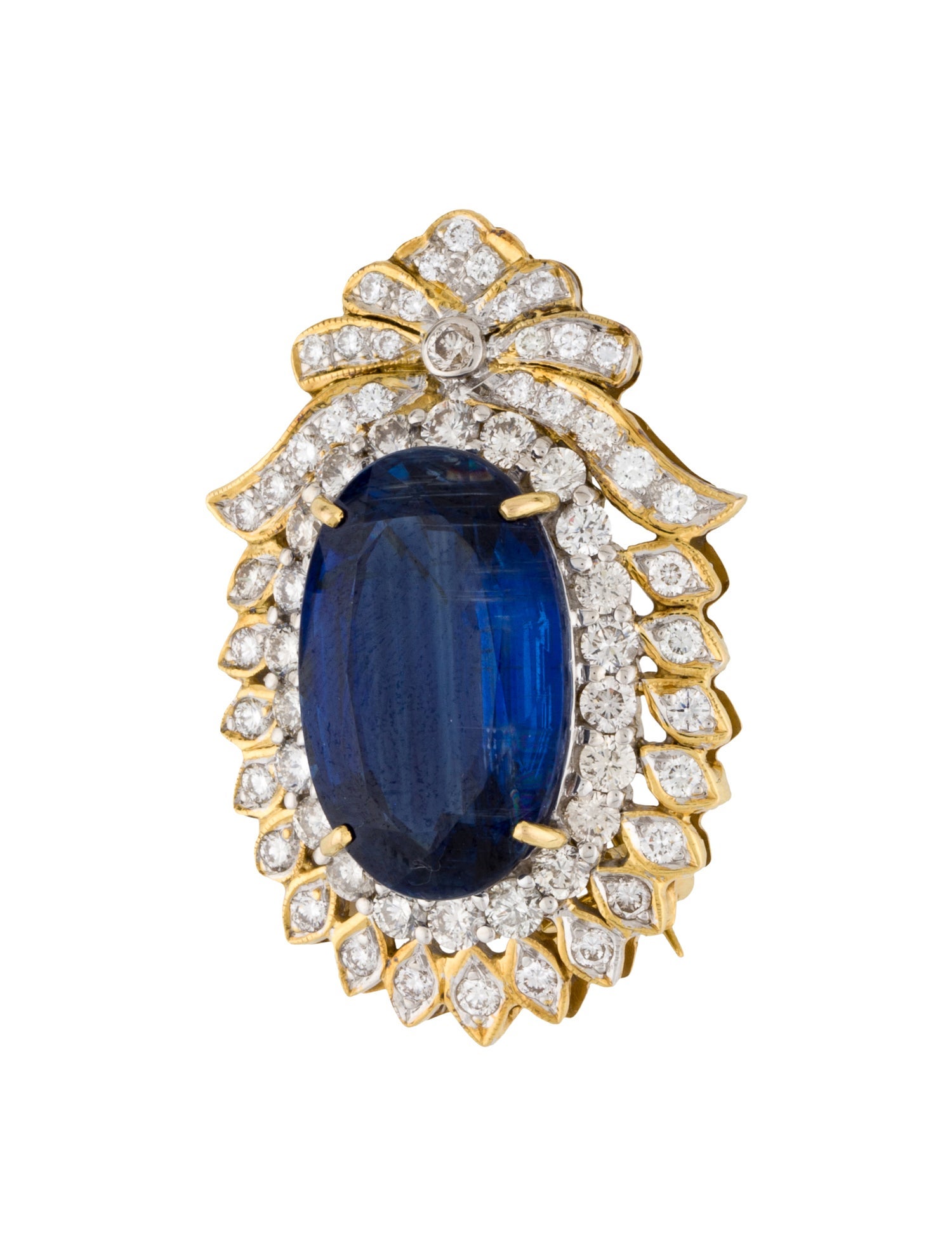 Brooch 18K Kyanite & Diamond Convertible Pendant Brooch