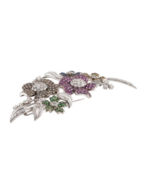 Brooch 18K 17.70ctw Diamond & Multi Stone Brooch