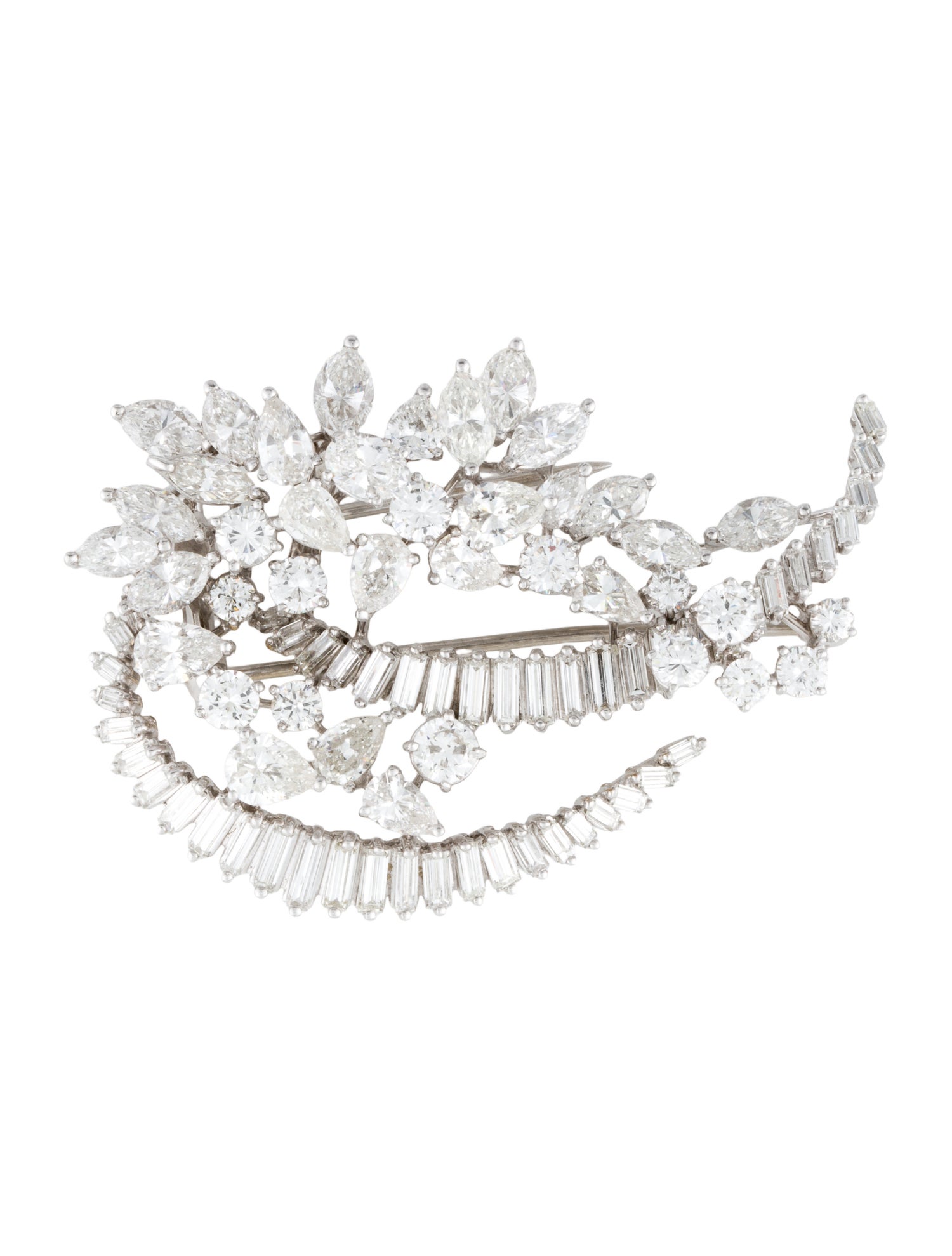 Brooch Platinum 9.92ctw Diamond Pin & Pendant Brooch