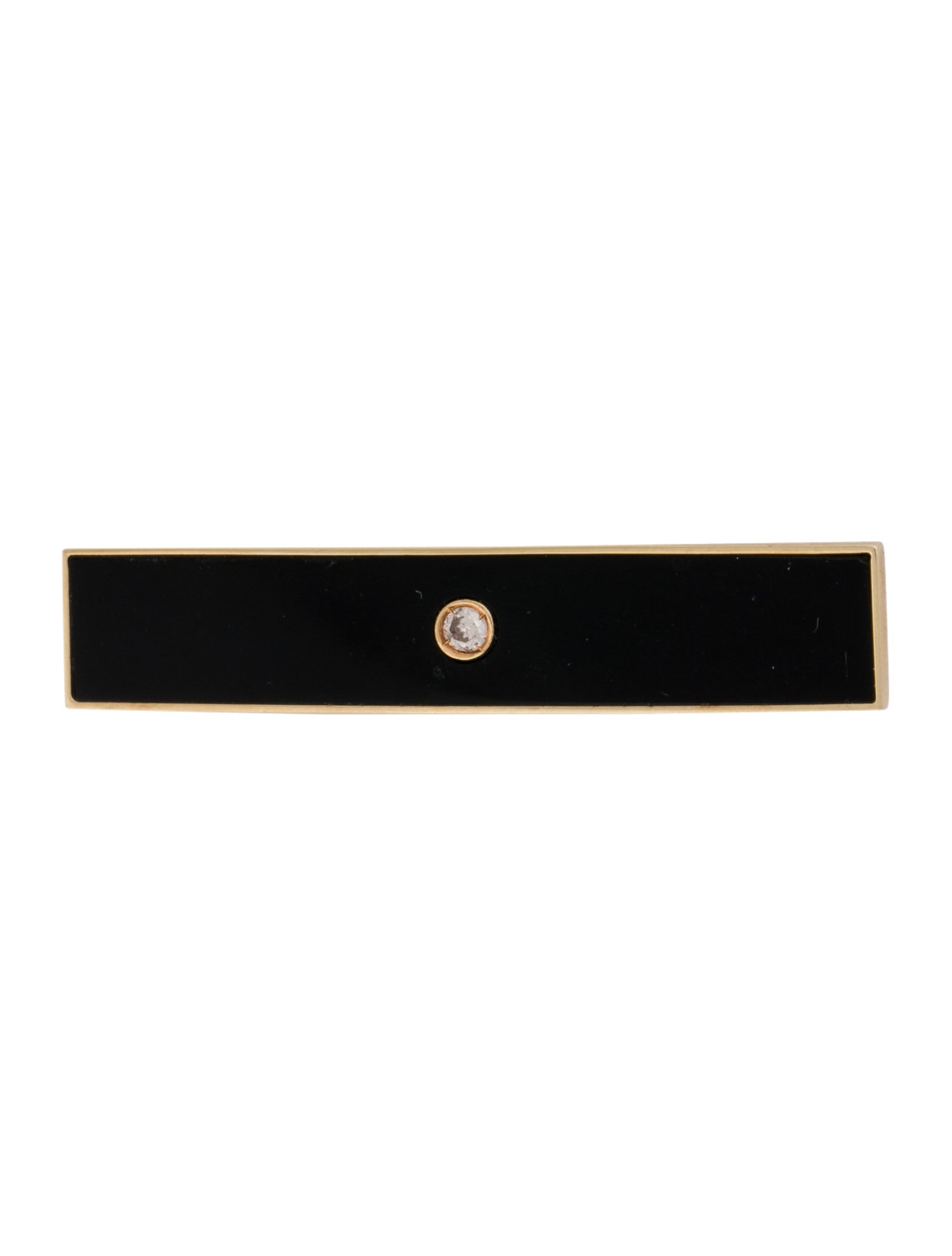 Brooch Vintage 14K Onyx & Diamond Tie Bar