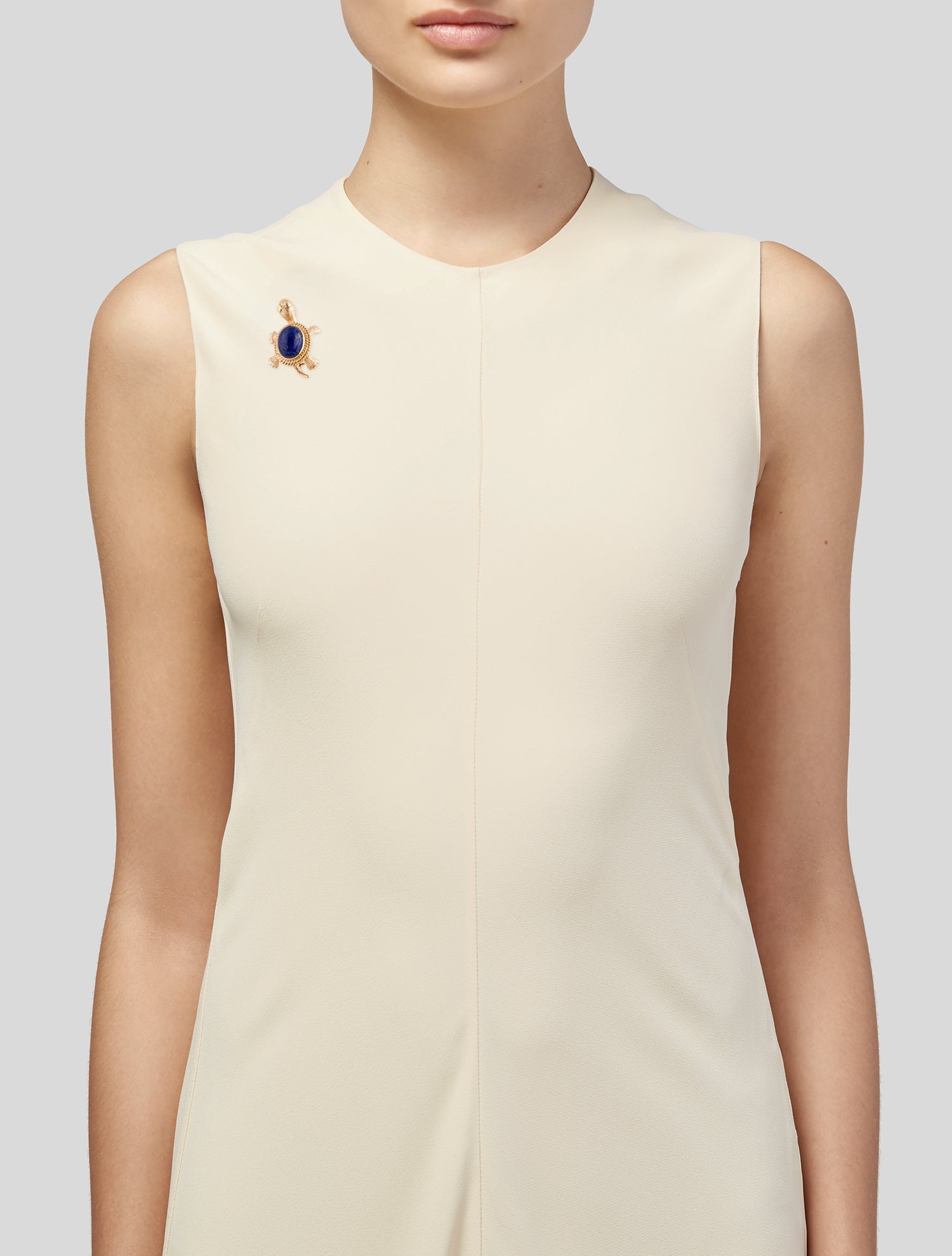 Brooch 14K 5.13ct Lapis Lazuli Turtle Brooch Pin