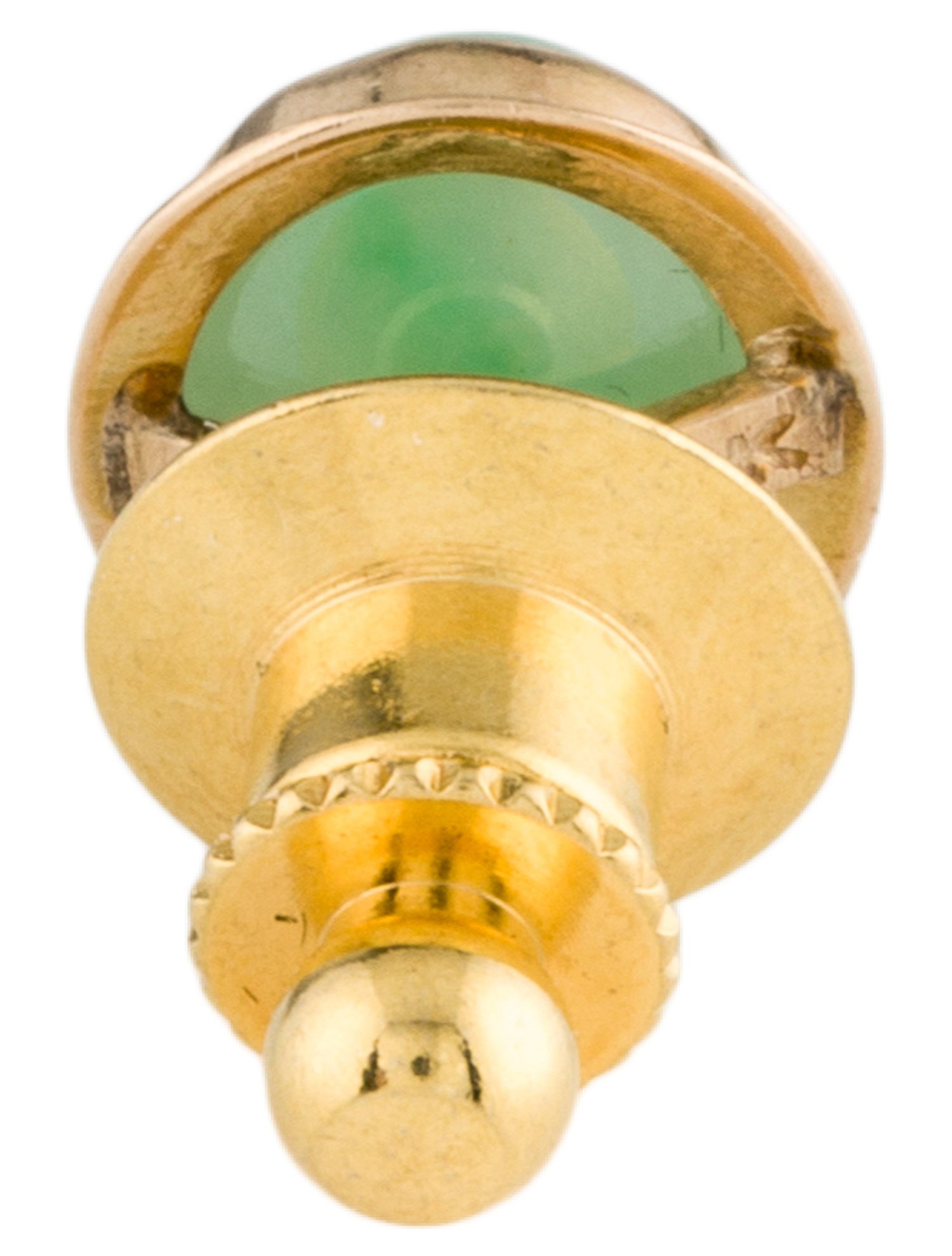 Brooch 14K 3.39ct Dyed Jadeite Tie Pin