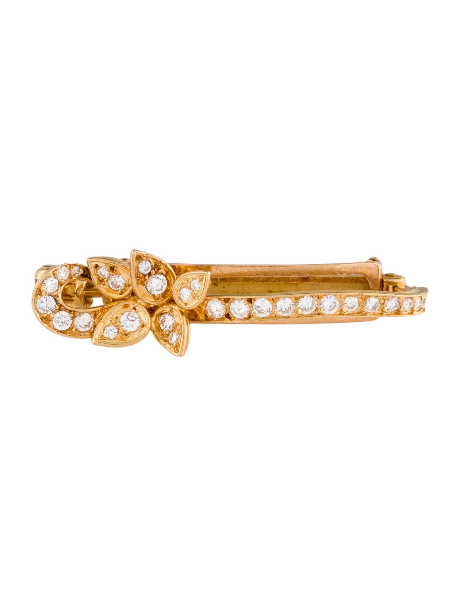Brooch 18K Gold & Diamond Barrette