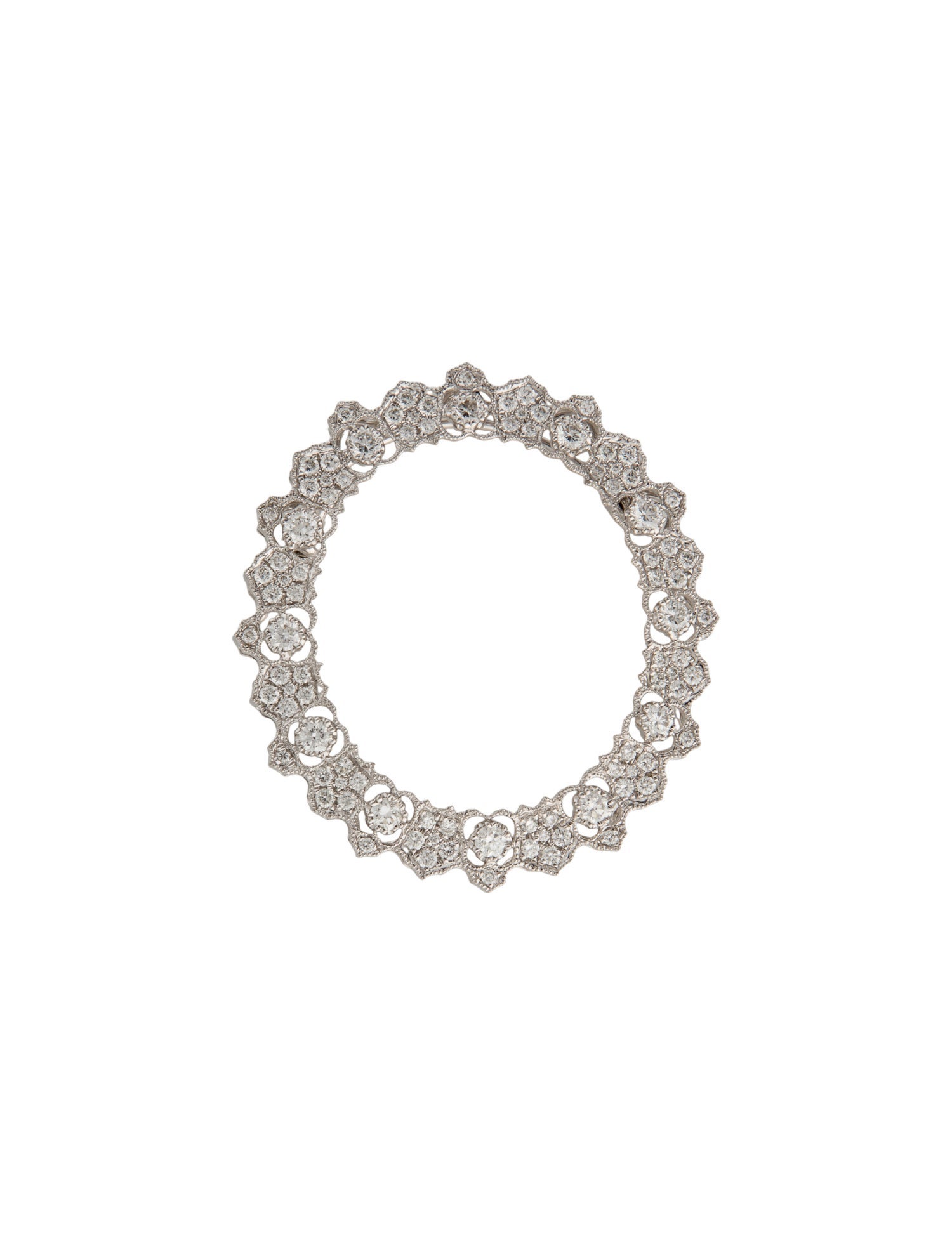 Brooch 18K 1.44cw Diamond Oval Brooch