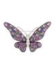 Brooch 18K 21.61ctw Sapphire, Tsavorite Garnet & Diamond Butterfly Pin
