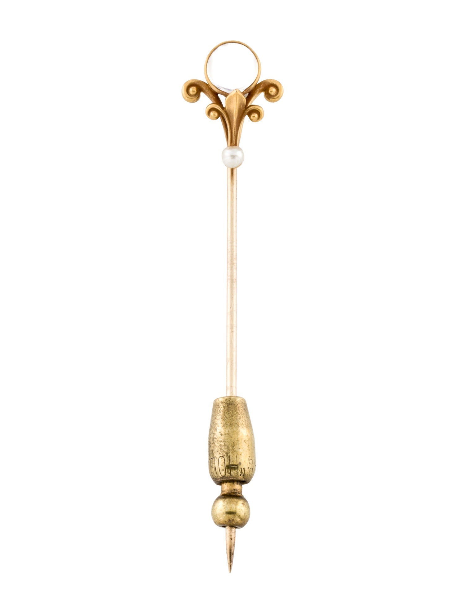 Brooch Pearl & Moonstone Stick Pin