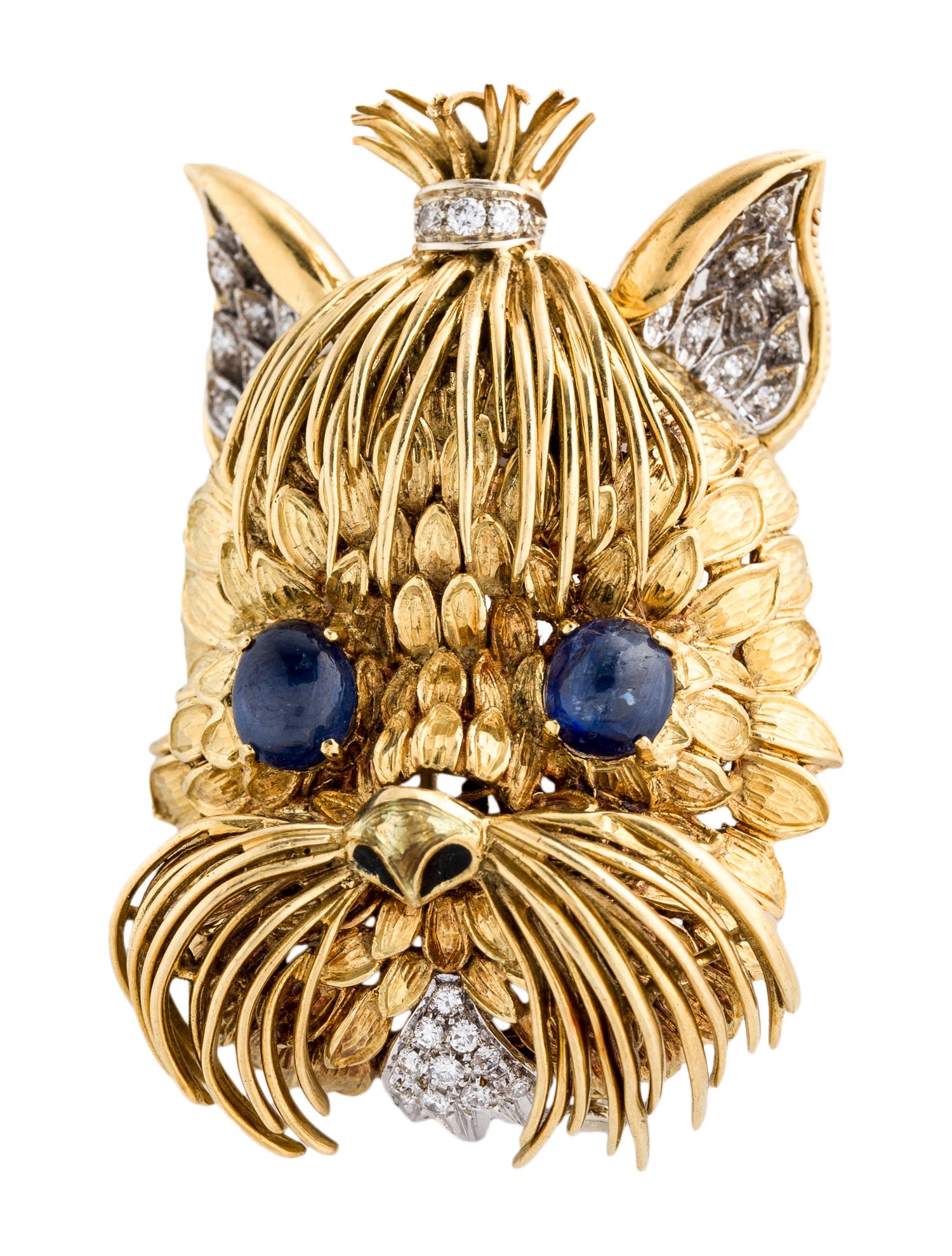 Brooch Lunati Gioielli 18K Sapphire & Diamond Yorkshire Terrier