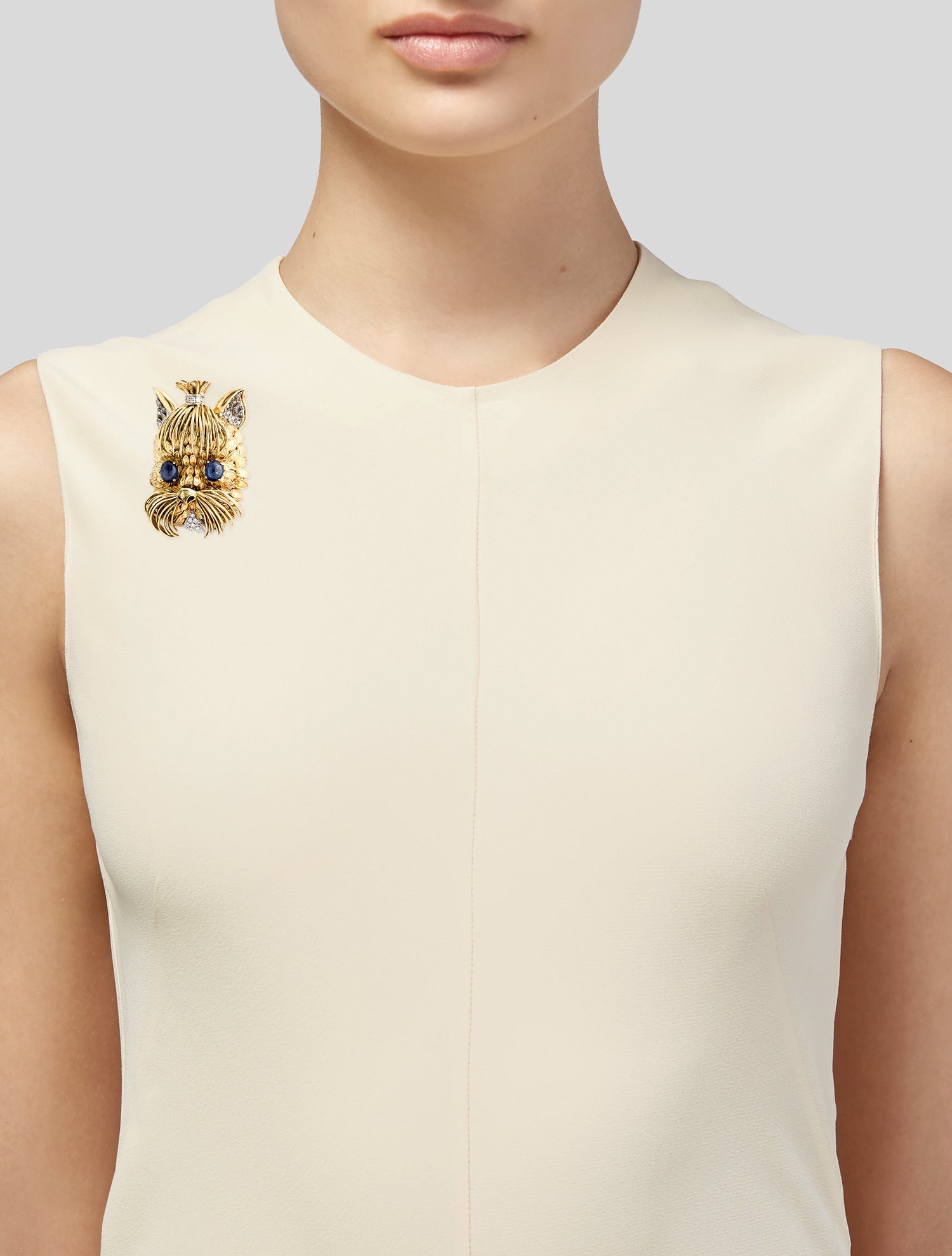 Brooch Lunati Gioielli 18K Sapphire & Diamond Yorkshire Terrier