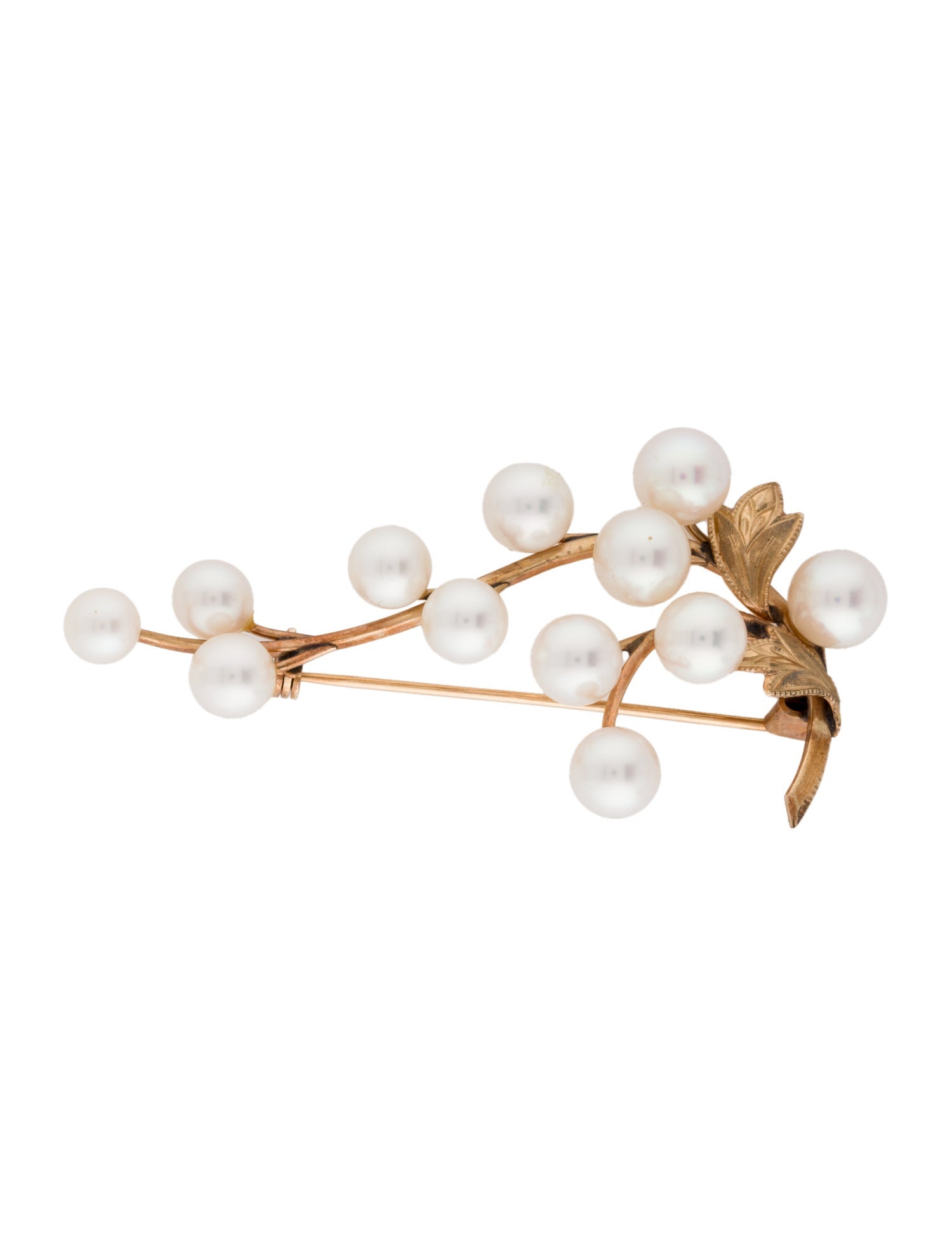 Brooch 14K Pearl Floral