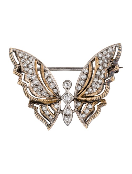 Brooch 18K Diamond Butterfly Pin Brooch