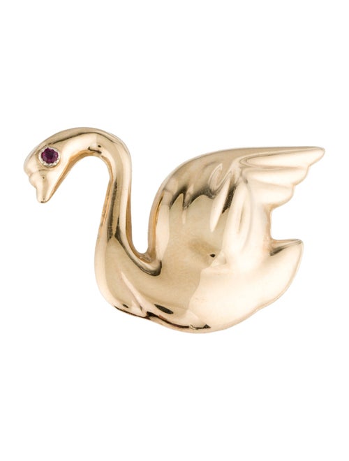Brooch 14K Ruby Swan Brooch