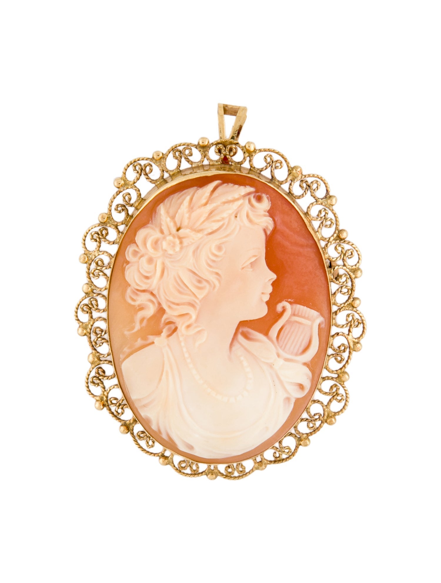 Brooch 18K Cameo Brooch Pendant