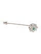 Brooch 14K Emerald & Diamond Stick Pin