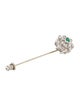 Brooch 14K Emerald & Diamond Stick Pin