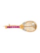Brooch 18K Pearl & Ruby Tennis Racquet Brooch