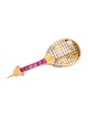 Brooch 18K Pearl & Ruby Tennis Racquet Brooch