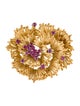 Brooch 18K 1.40ctw Ruby Spray Brooch Pin