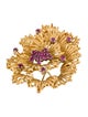 Brooch 18K 1.40ctw Ruby Spray Brooch Pin