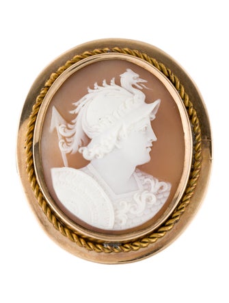 Brooch 14K Shell Cameo Brooch