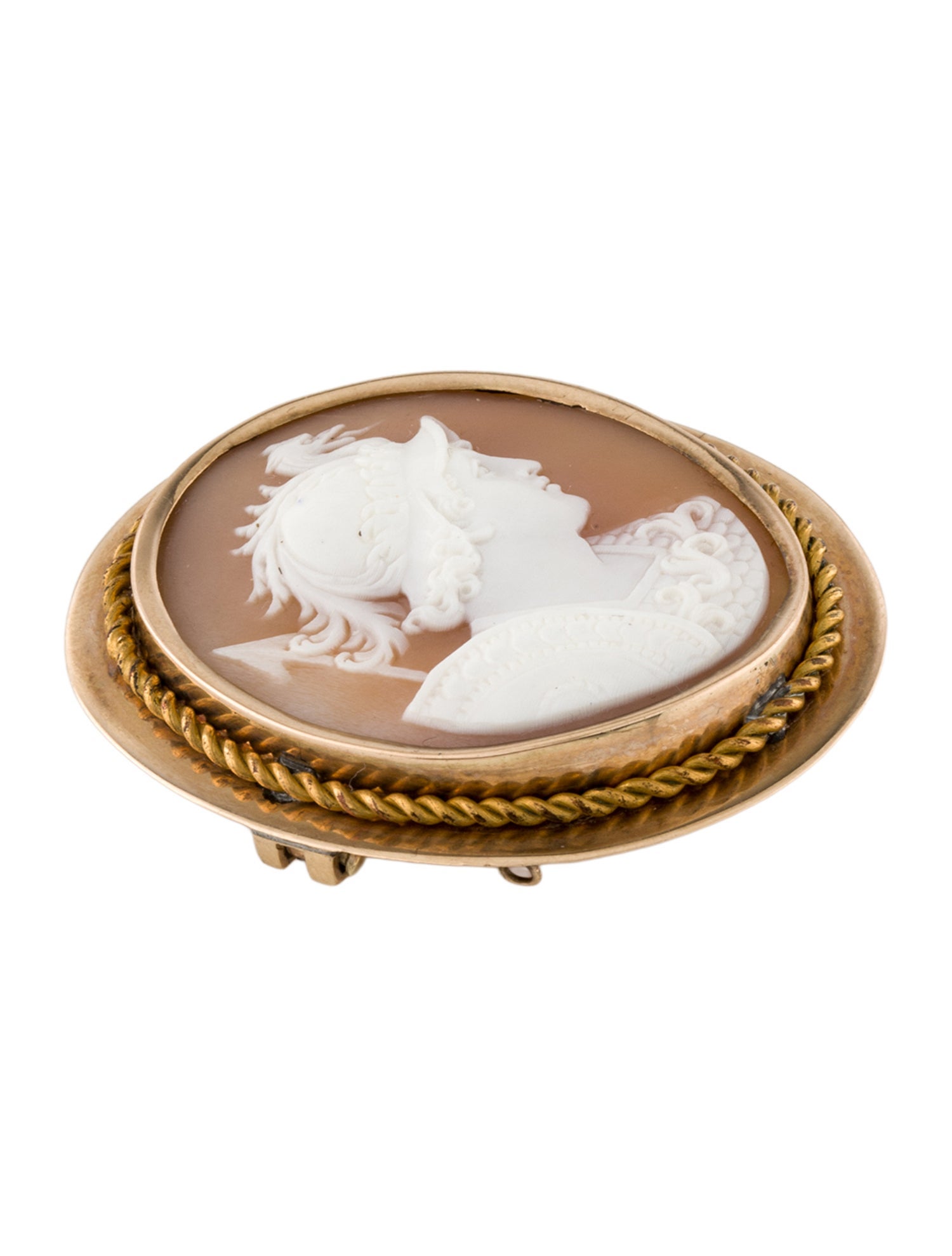 Brooch 14K Shell Cameo Brooch