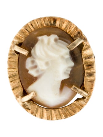 Brooch 14K Cameo Tie Tack Pin