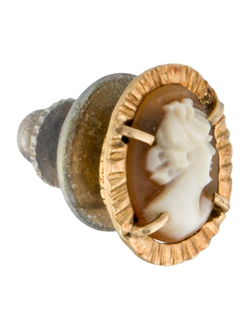 Brooch 14K Cameo Tie Tack Pin
